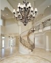 Elegant chandelier adorning the entryway to a large home in Albany.