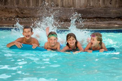 Kids Enjoying Swimming Pool